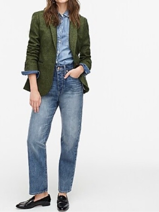 J. Crew Jackets & Blazers - J. Crew Parke Green Herringbone Wool Blazer in English Wool